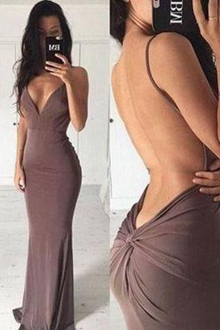 V Neck Fitted Formal Gown, Mermaid Prom Dress ,Prom Gown, 51% OFF