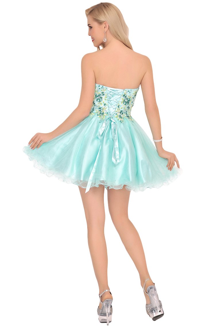 2024 Homecoming Dresses A-Line Boat Neck Short/Mini Beaded Bodice Tulle