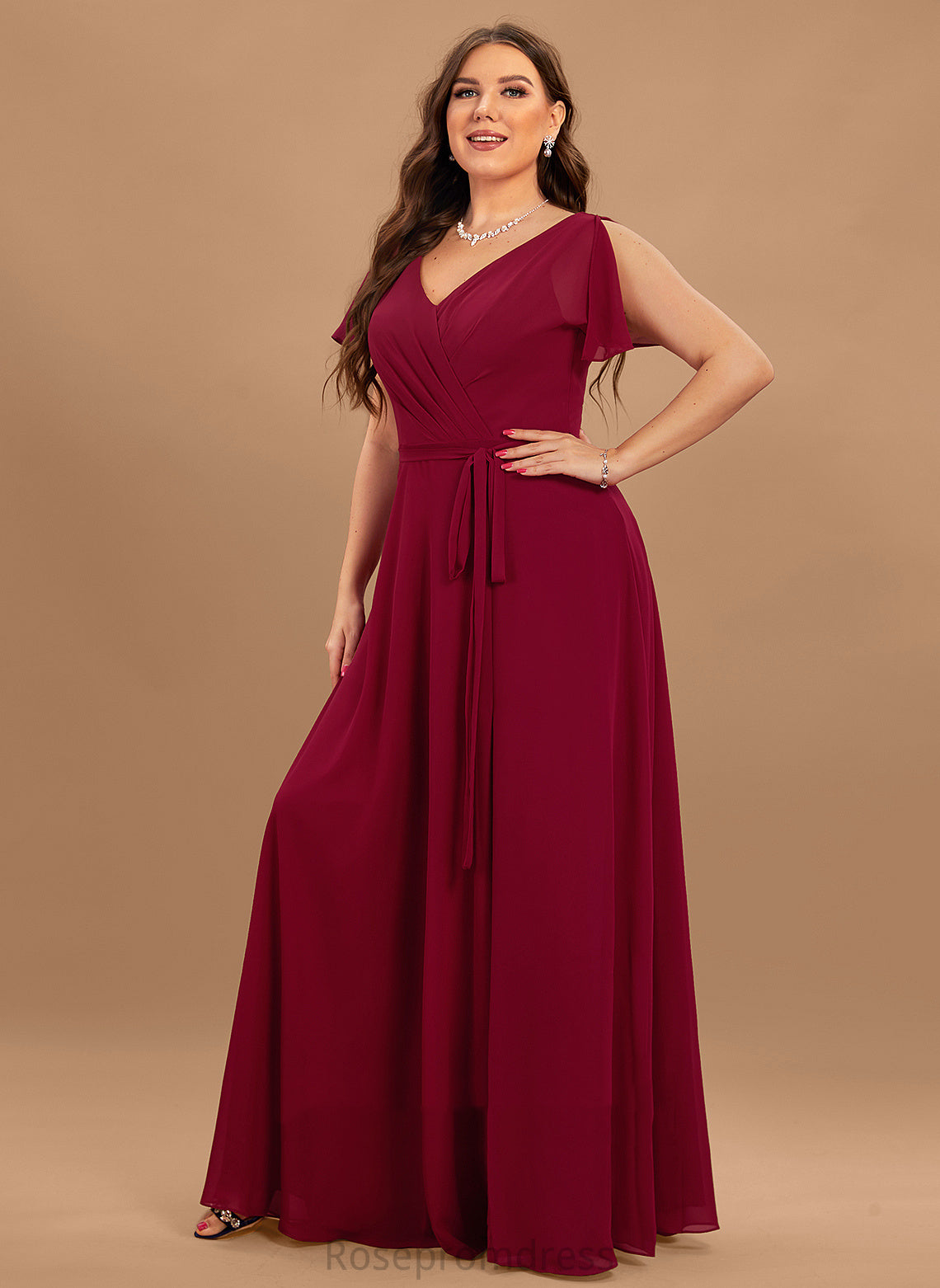 V-Neck Ellie A-line Chiffon Formal Dresses Dresses