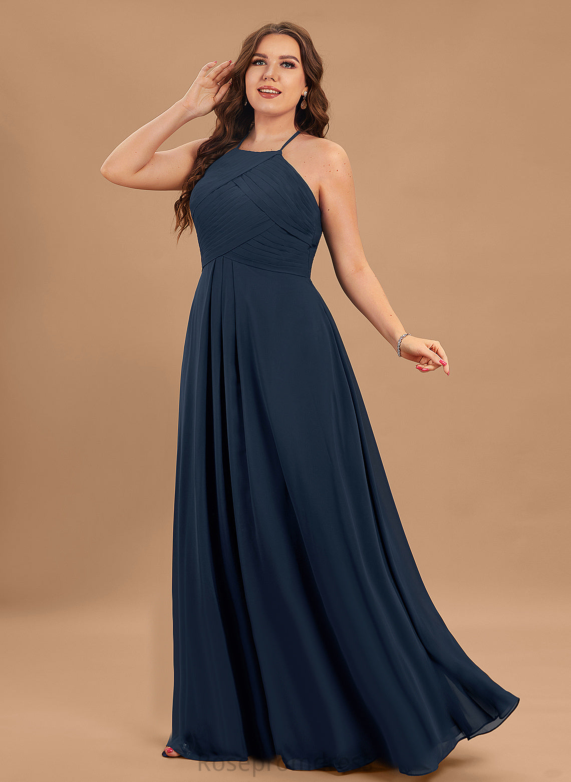 Pleated Fabric Silhouette Length Floor-Length Neckline Embellishment Scoop A-Line Rory Bridesmaid Dresses