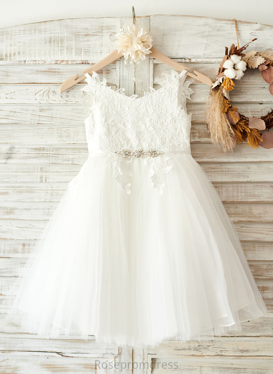 A-Line Sleeveless Isabela Flower Girl Dresses Dress - Girl Tulle/Lace Straps Flower Knee-length