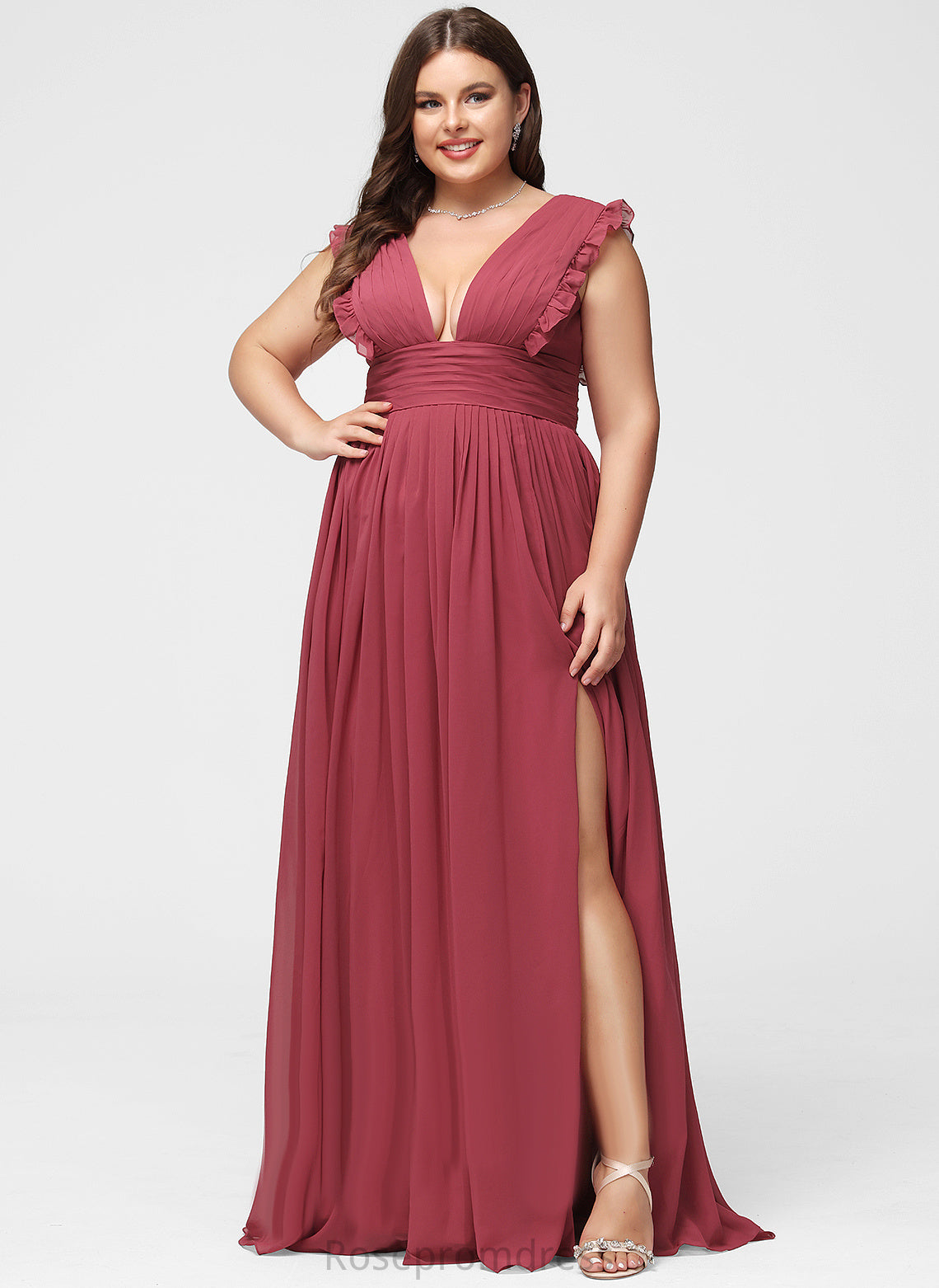 Straps&Sleeves Neckline A-line V-Neck Length Floor-Length Silhouette Fabric Krystal Natural Waist Floor Length Sleeveless Bridesmaid Dresses