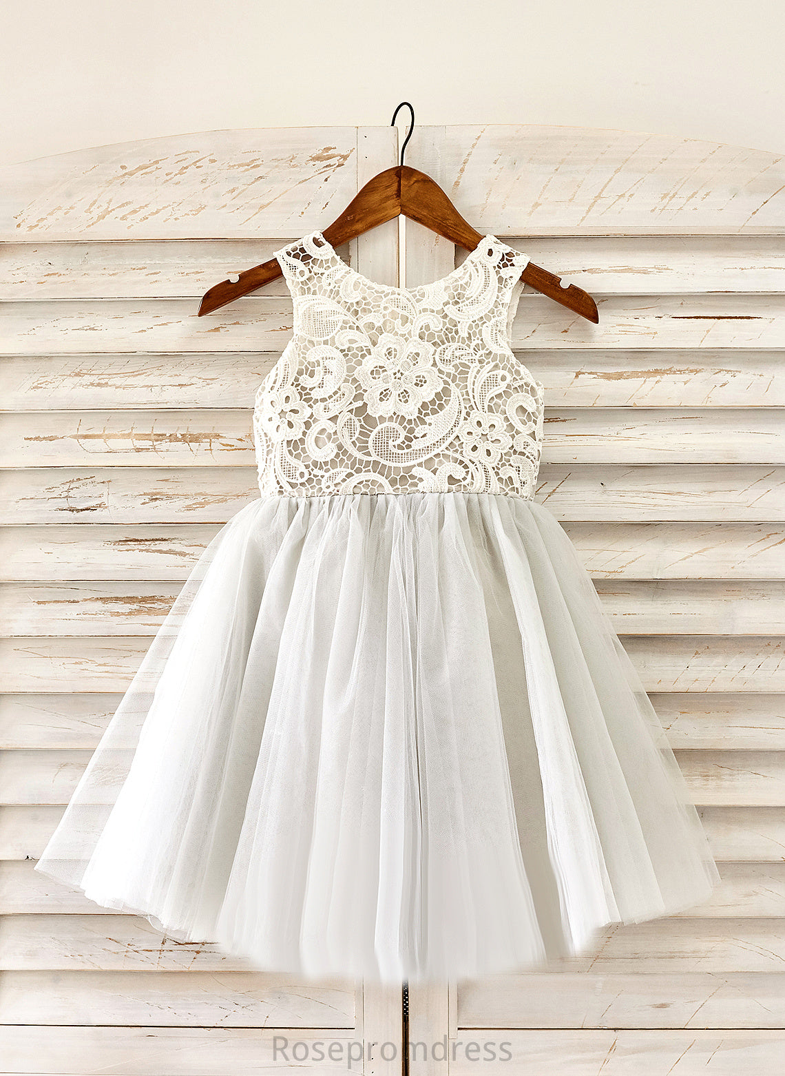 Knee-length - A-Line Flower Flower Girl Dresses Neck Scoop Tulle Lace Dress Girl With Anika Sleeveless