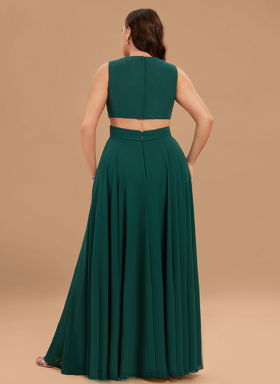 A-Line Floor-Length Silhouette Neckline Pleated Length Fabric V-neck Embellishment Lizeth Bridesmaid Dresses