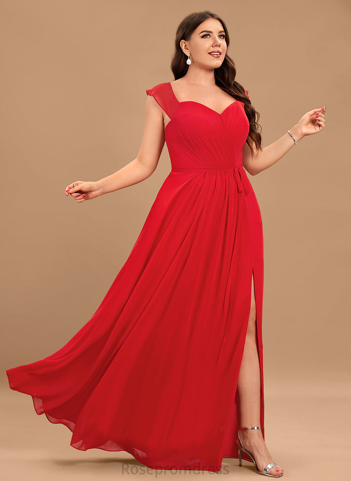 Neckline Embellishment Length Floor-Length Fabric Off-the-Shoulder Silhouette SplitFront Ruffle A-Line Frida Floor Length Bridesmaid Dresses