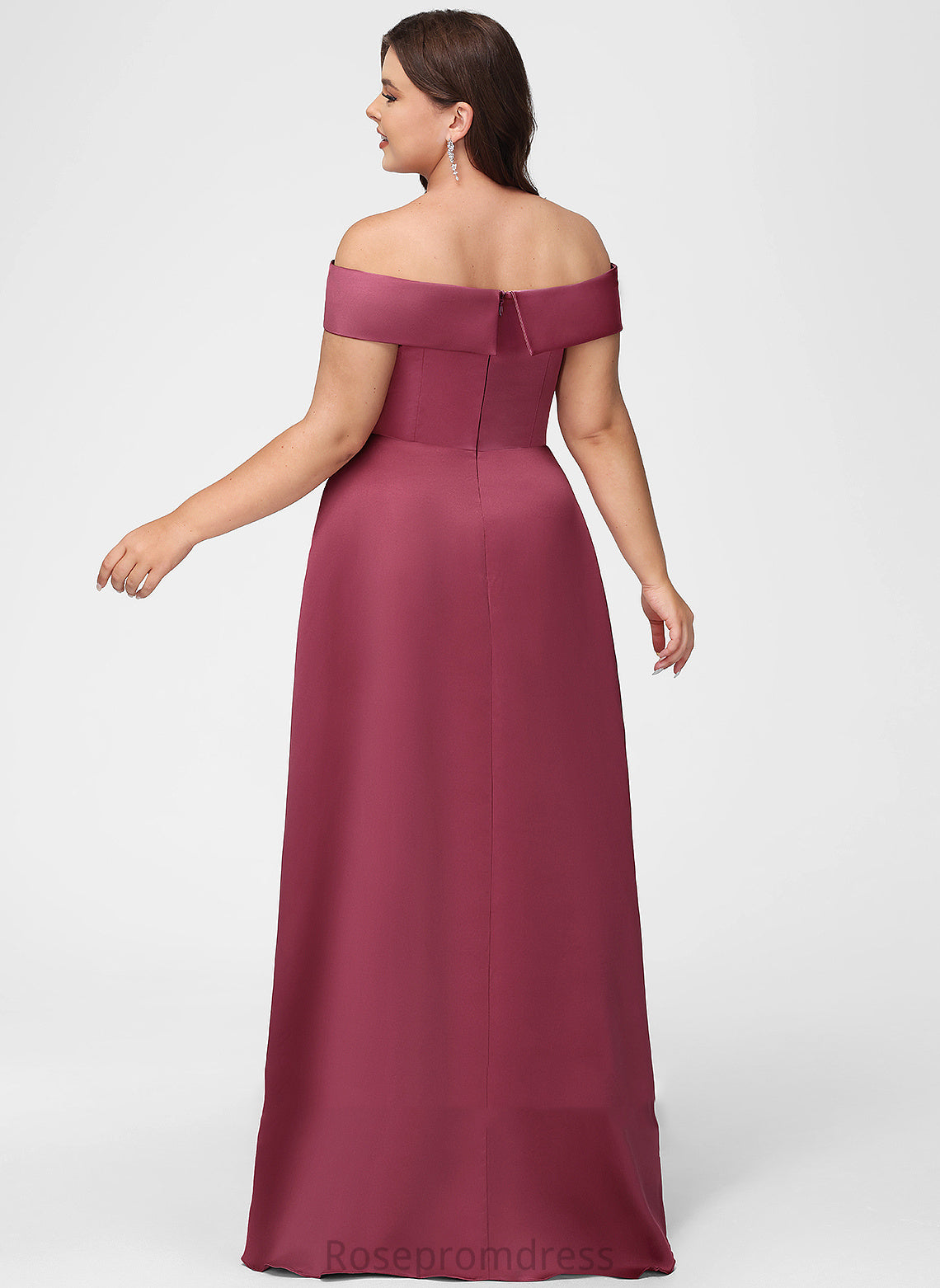 Neckline Fabric Length Floor-Length Embellishment Silhouette SplitFront Off-the-Shoulder A-Line Melinda Floor Length Sheath/Column Bridesmaid Dresses