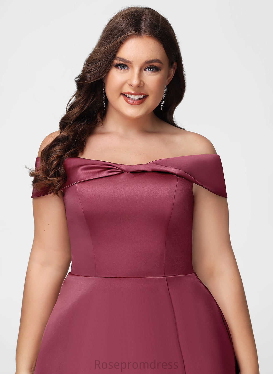 Silhouette Fabric Floor-Length Length Straps&Sleeves Neckline Satin A-line OfftheShoulder Ursula Bridesmaid Dresses