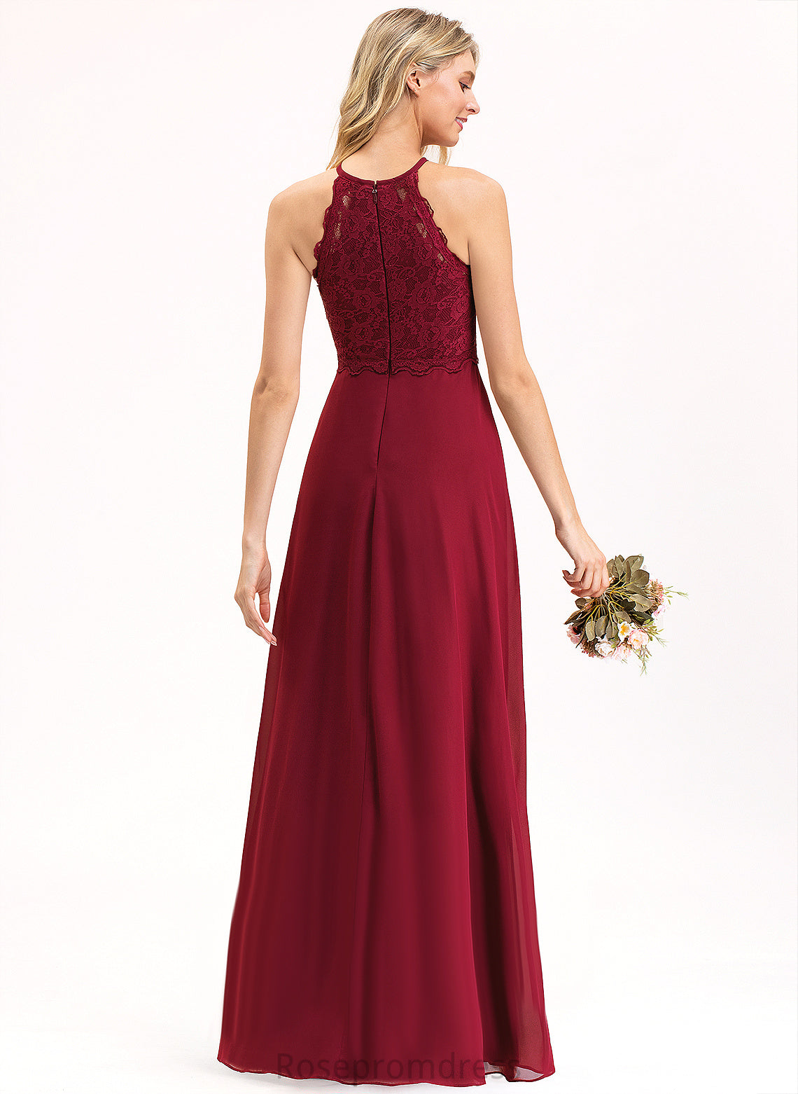 Jane Prom Dresses A-Line Scoop Lace Chiffon Floor-Length