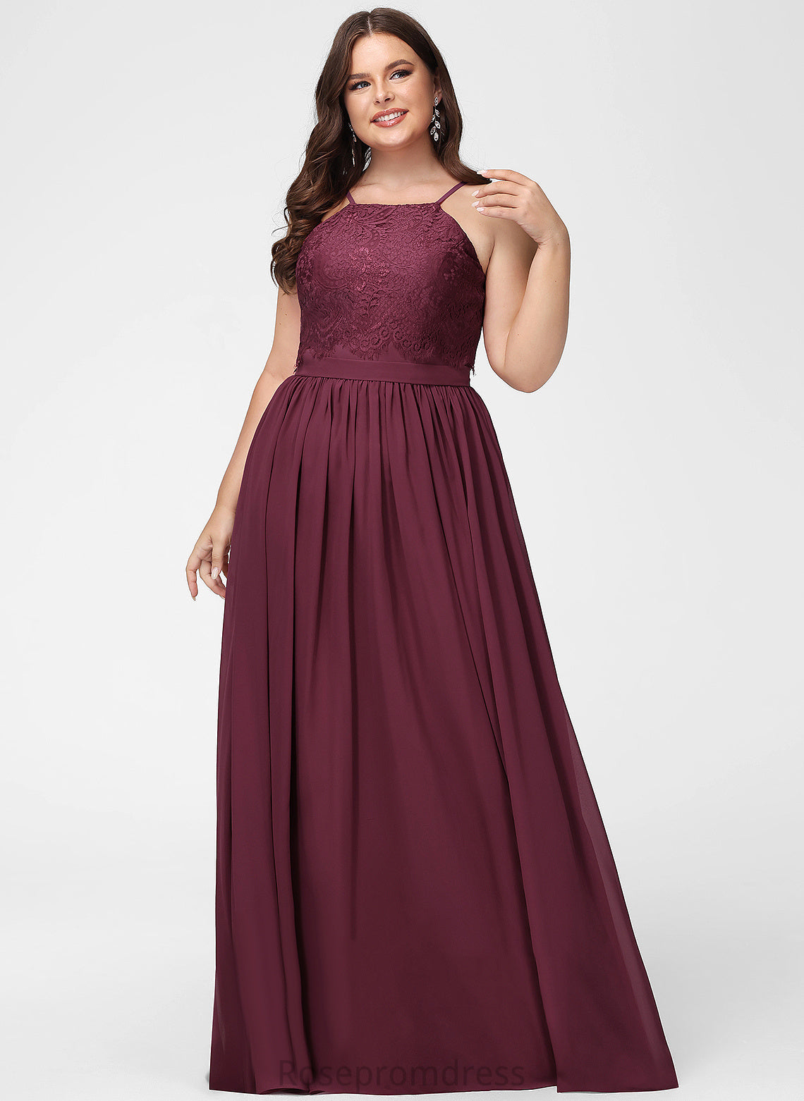 Length Silhouette Lace Straps&Sleeves A-line Floor-Length Square Neckline Fabric Jocelynn Spaghetti Staps Floor Length Bridesmaid Dresses