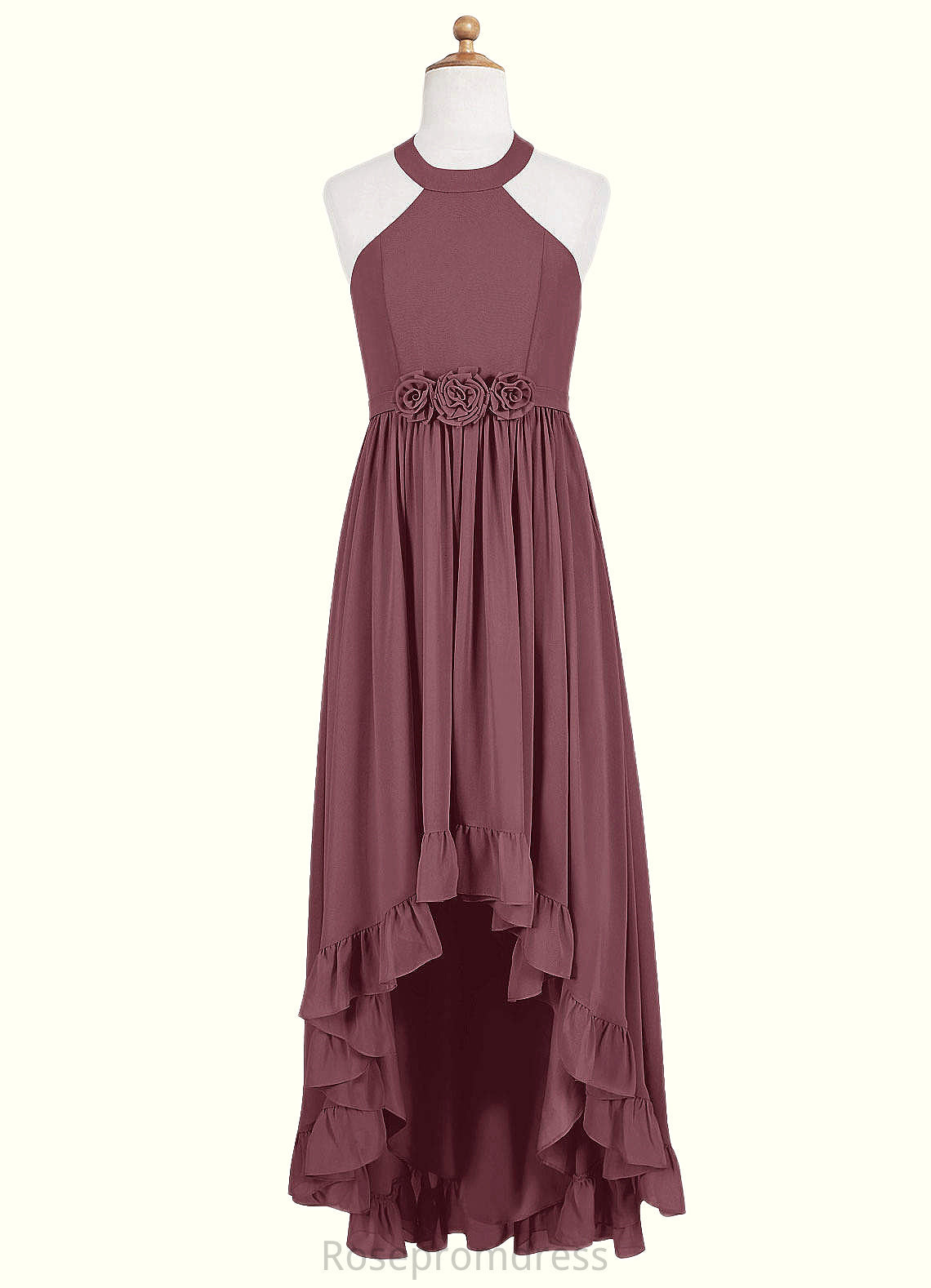 Phoenix A-Line Chiffon Asymmetrical Junior Bridesmaid Dress SRSP0019969