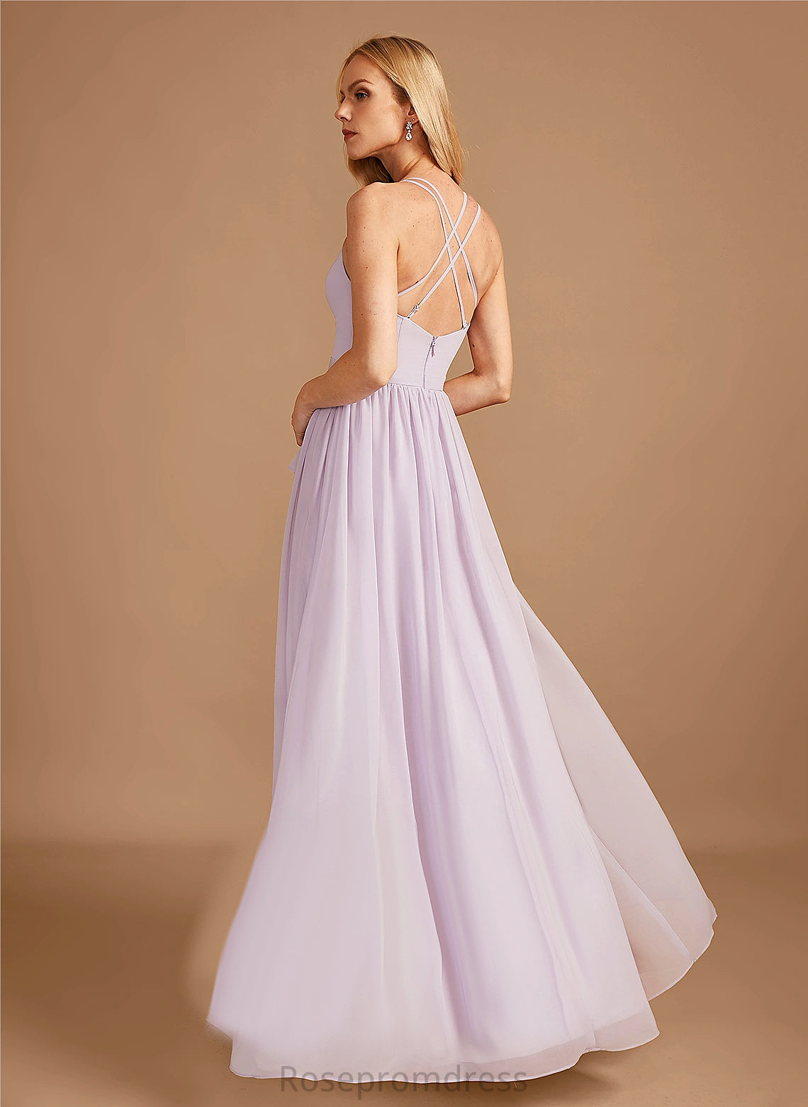 Asymmetrical Length A-line Fabric Neckline Silhouette Straps&Sleeves V-Neck Jacey Scoop Natural Waist A-Line/Princess Bridesmaid Dresses