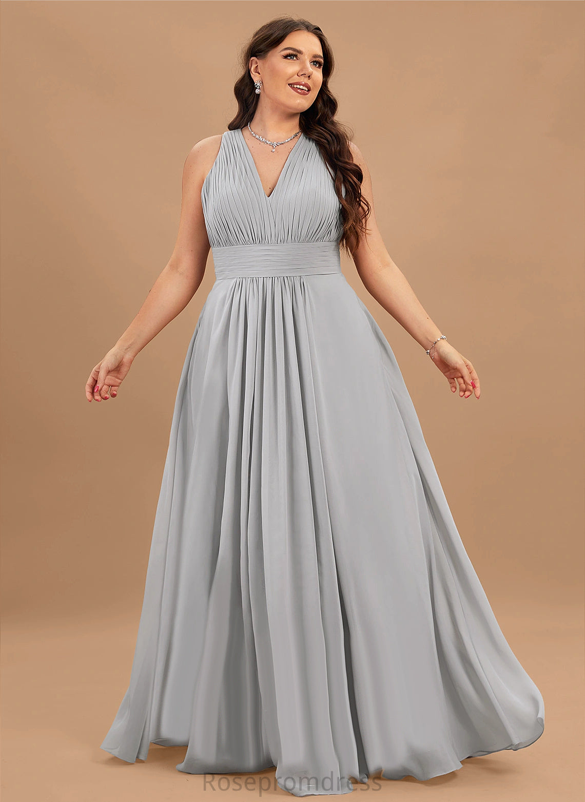 V-Neck Floor-Length Embellishment Silhouette Length Neckline Fabric A-line Ida Sleeveless Floor Length A-Line/Princess Bridesmaid Dresses