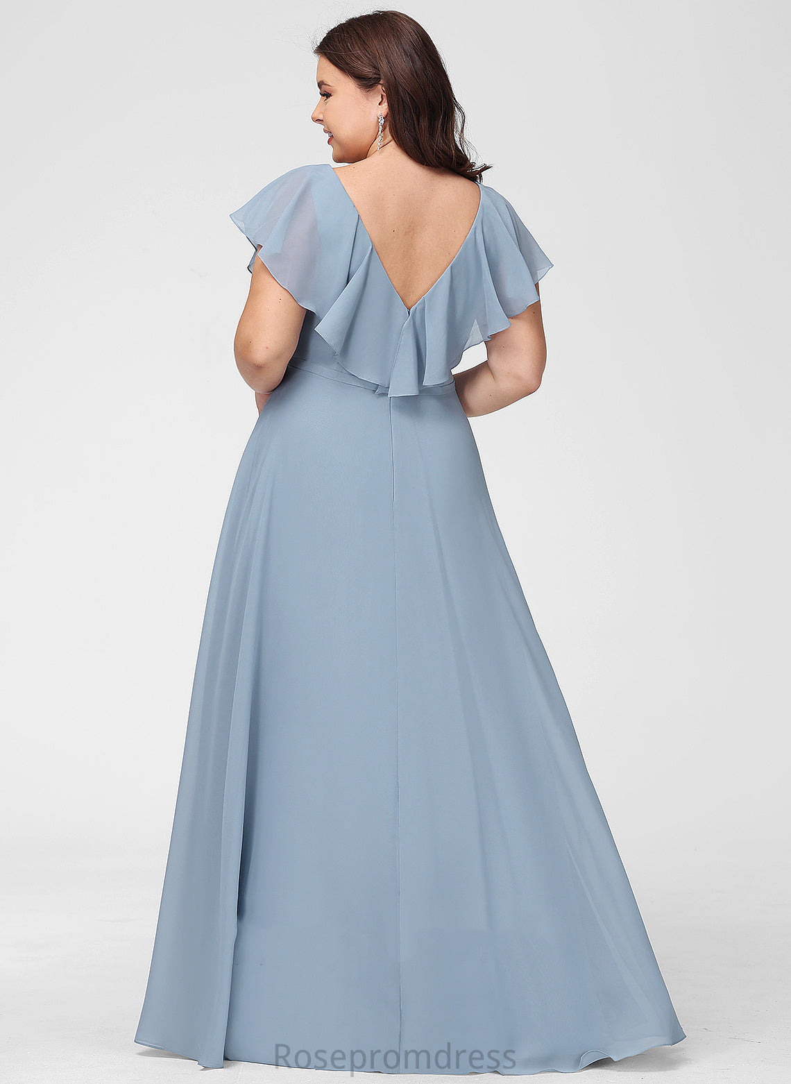 Length V-neck A-Line Floor-Length Neckline Fabric SplitFront Silhouette Embellishment Reagan Floor Length V-Neck Bridesmaid Dresses