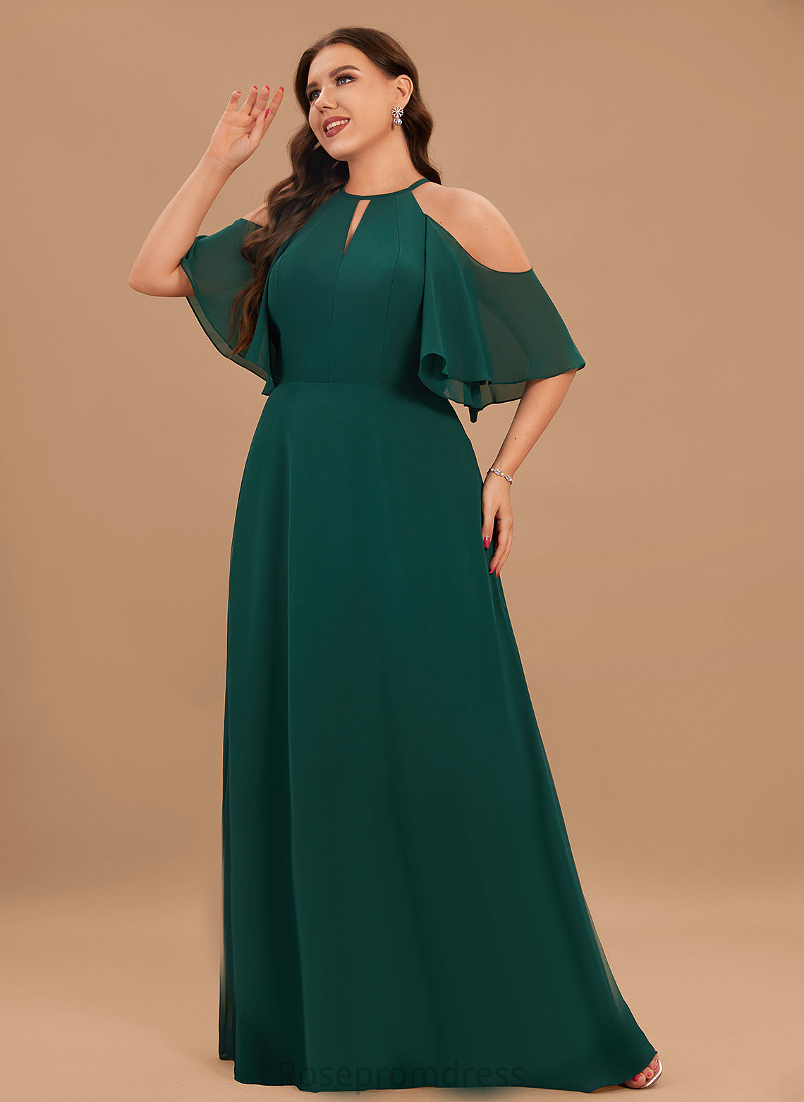 Straps&Sleeves Silhouette Neckline Length A-Line Fabric ColdShoulder Floor-Length Scoop Valeria Bridesmaid Dresses