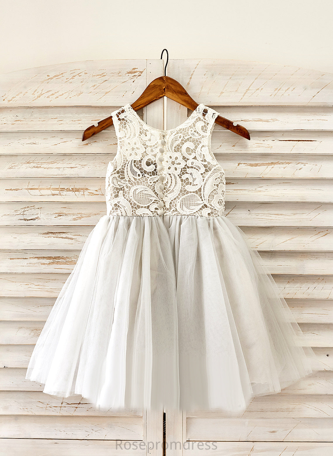 Knee-length - A-Line Flower Flower Girl Dresses Neck Scoop Tulle Lace Dress Girl With Anika Sleeveless