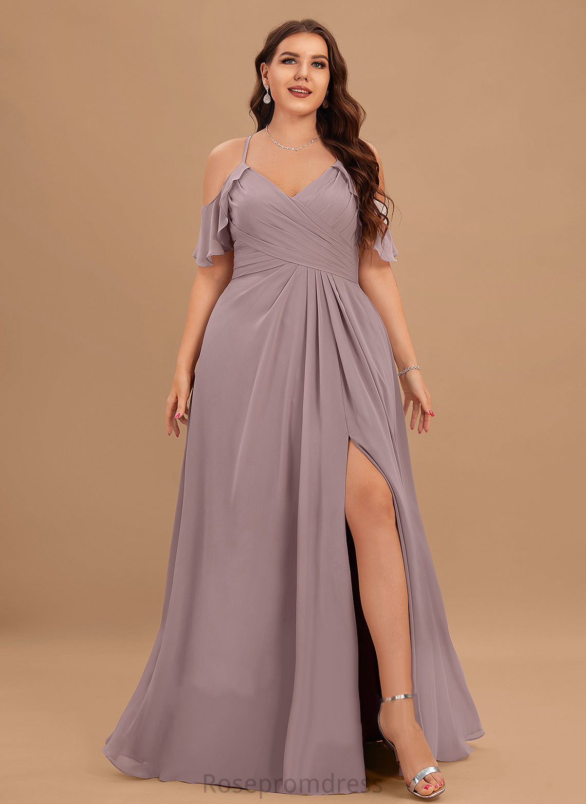 Fabric Straps&Sleeves Floor-Length A-Line Silhouette Pleated Length Embellishment Carley Floor Length Sleeveless Natural Waist Bridesmaid Dresses