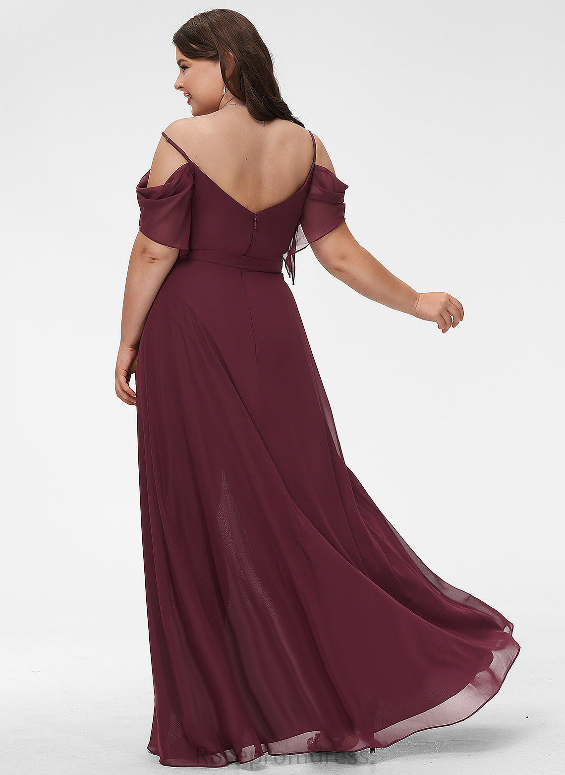 Ruffle With Prom Dresses V-neck A-Line Floor-Length Patience Chiffon