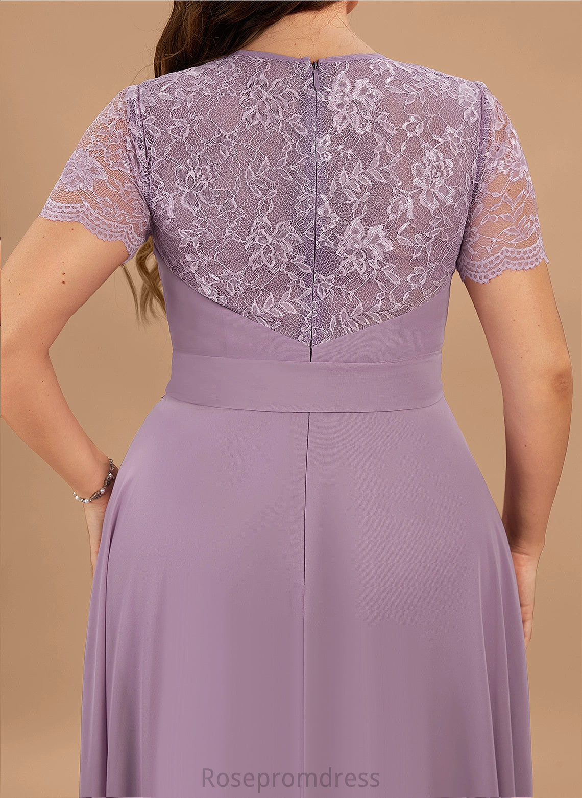 Lace Scoop A-line Straps&Sleeves Fabric Neckline Floor-Length Length Silhouette Kaylie Bridesmaid Dresses