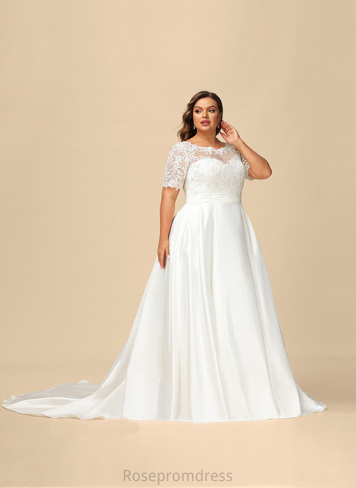 With Satin Wedding Dresses Chaya Dress Lace Sequins Pockets Beading Ball-Gown/Princess Train Court Wedding