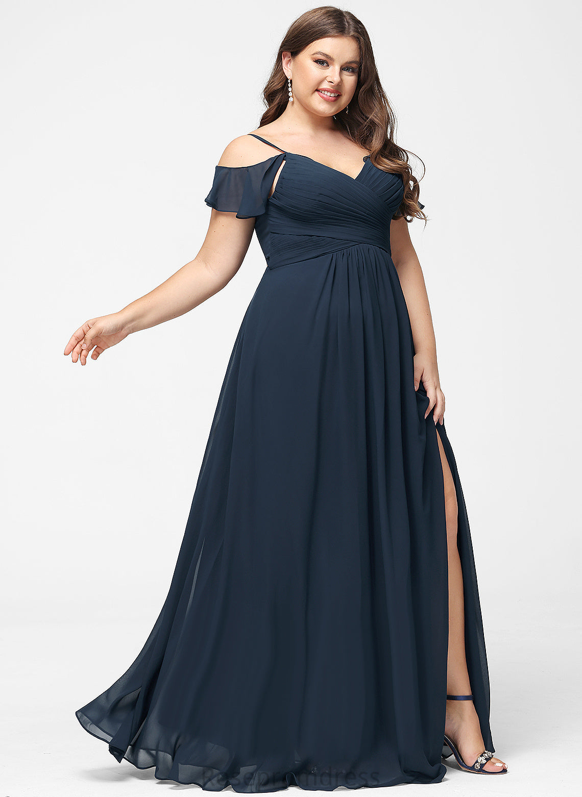 Fabric Floor-Length V-Neck Straps&Sleeves Silhouette A-line Neckline Length Eden A-Line/Princess Off The Shoulder Sleeveless Bridesmaid Dresses