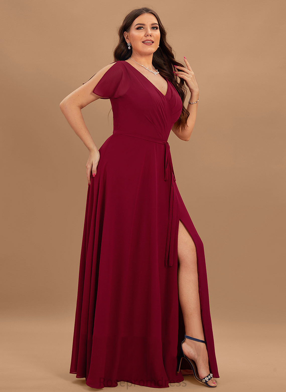 V-Neck Ellie A-line Chiffon Formal Dresses Dresses