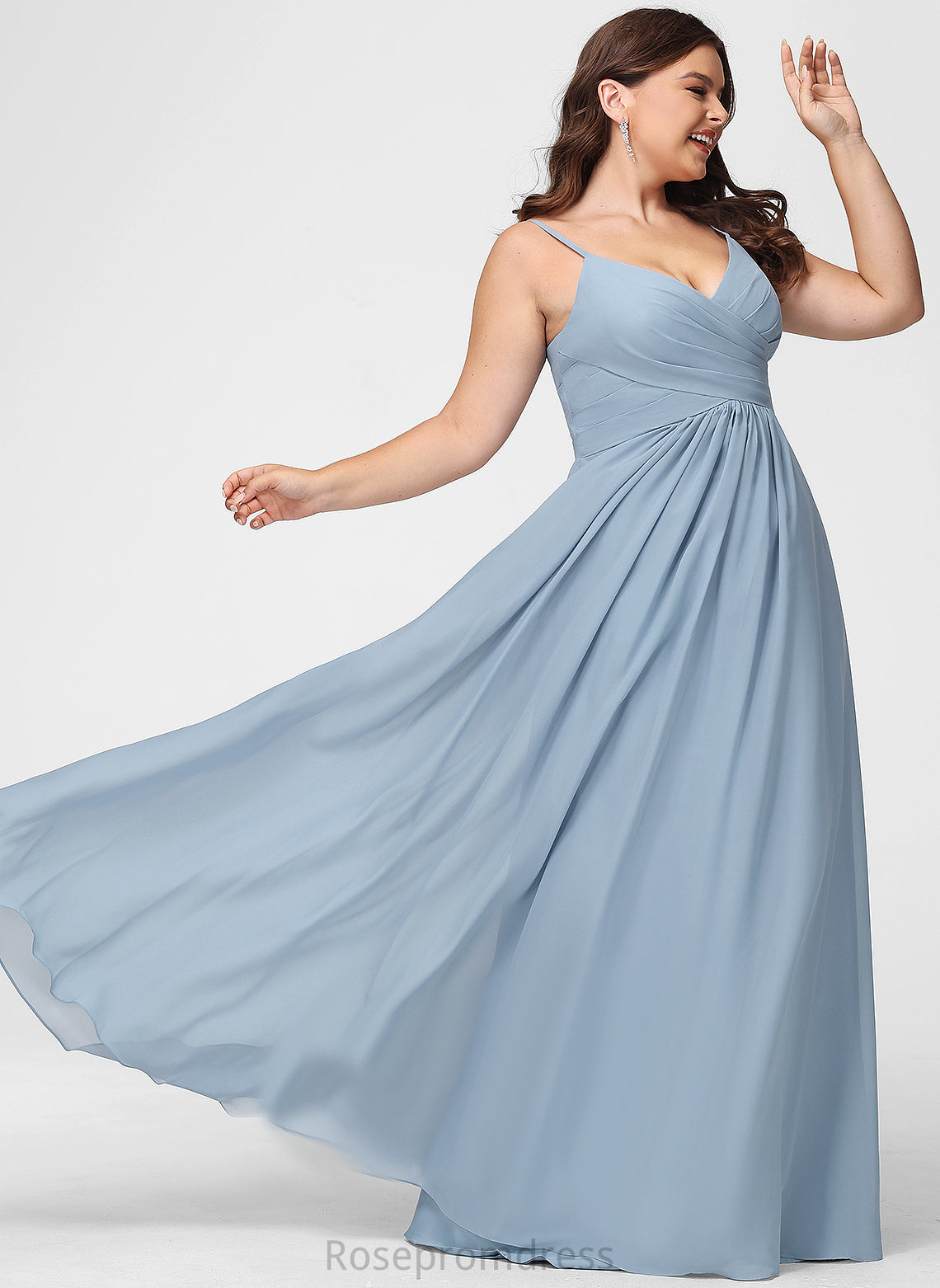 V-neck Pleated Length A-Line Silhouette Neckline Embellishment Floor-Length Fabric Molly Floor Length V-Neck Bridesmaid Dresses