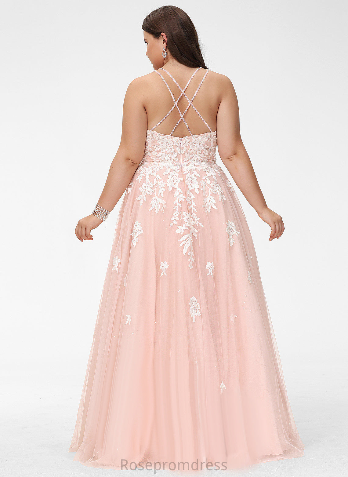 Alia Prom Dresses Tulle Floor-Length Square Sequins Ball-Gown/Princess With Lace