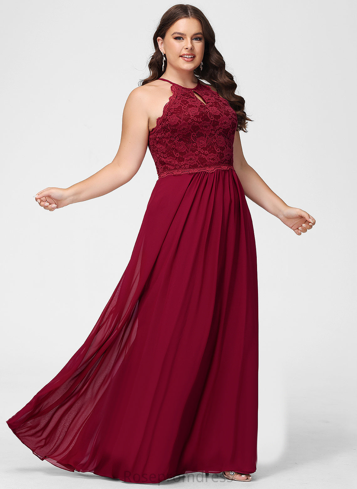 Jane Prom Dresses A-Line Scoop Lace Chiffon Floor-Length