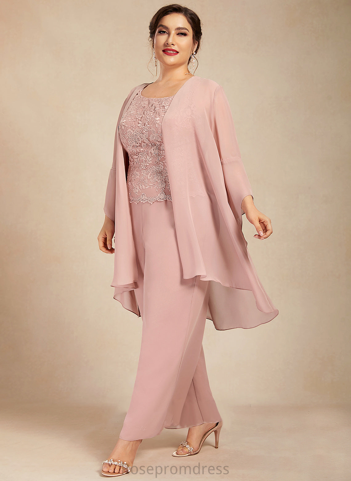 Jumpsuit/Pantsuit Scoop Ankle-Length Mother Neck Lace the Cali Dress of Mother of the Bride Dresses Bride Chiffon