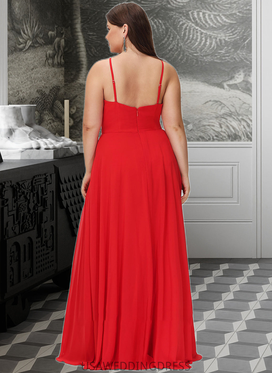 Kaleigh A-Line Scoop Neck Floor-Length Bridesmaid Dress DSP0012779