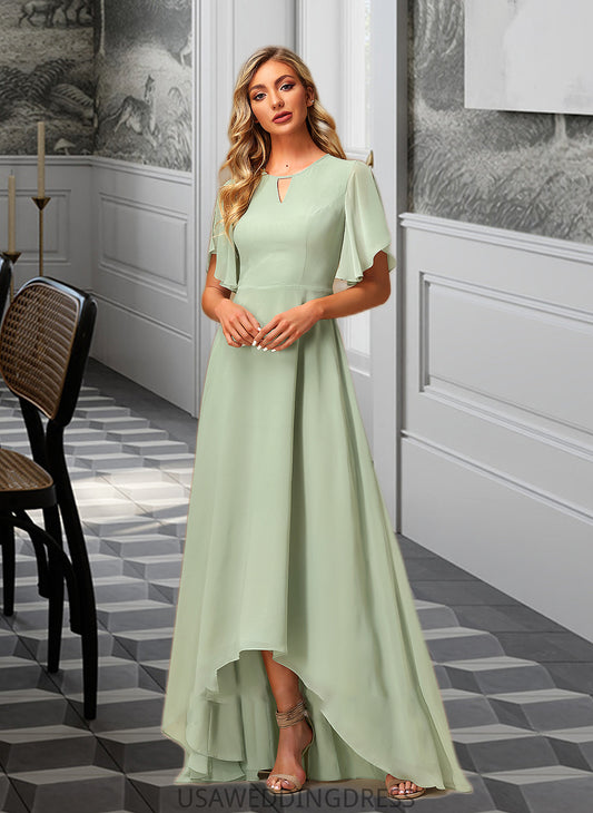 Savanah A-Line Asymmetrical Bridesmaid Dress With Ruffle DSP0012806