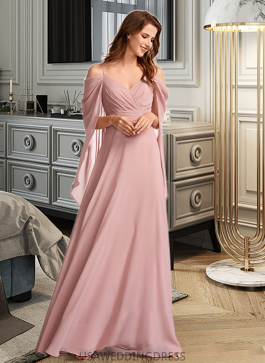 Vanessa A-Line V-neck Floor-Length Bridesmaid Dress DSP0012810