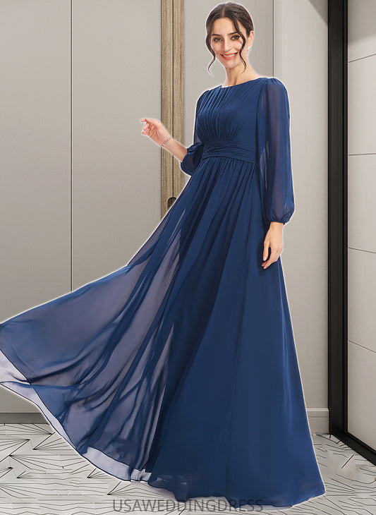 Norma A-Line Floor-Length Bridesmaid Dress With Ruffle DSP0012816