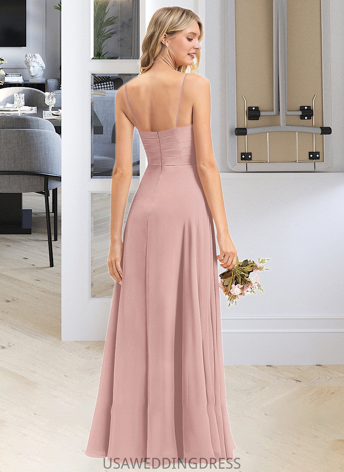 Alejandra A-LineV-neckFloor-LengthChiffonBridesmaidDressWithRuffle#251358 DSP0012849