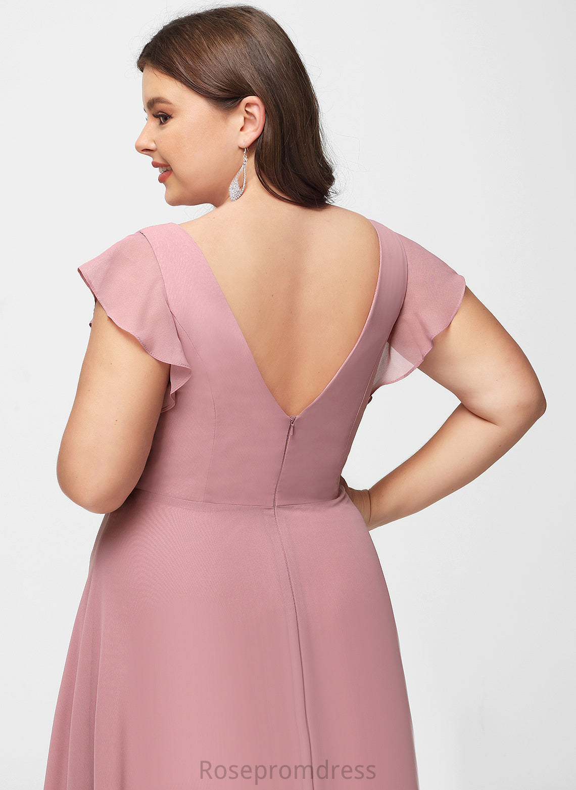 Scoop Length A-line Asymmetrical Silhouette Neckline Fabric Straps&Sleeves Jaylynn Sleeveless Spaghetti Staps Natural Waist Bridesmaid Dresses