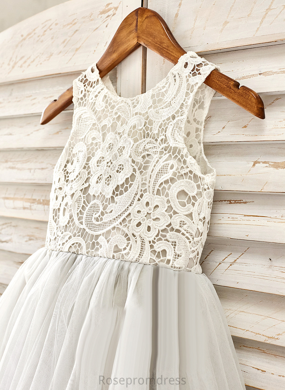 Knee-length - A-Line Flower Flower Girl Dresses Neck Scoop Tulle Lace Dress Girl With Anika Sleeveless