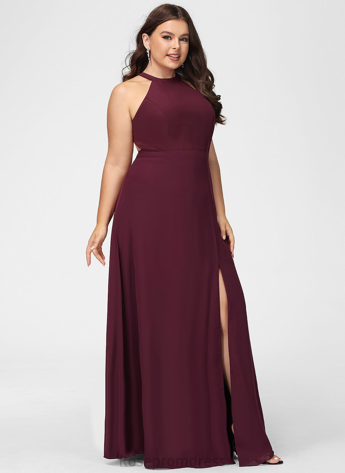 Silhouette HighNeck Neckline A-line Straps&Sleeves Length Floor-Length Fabric Alisha Floor Length Natural Waist Sleeveless Bridesmaid Dresses