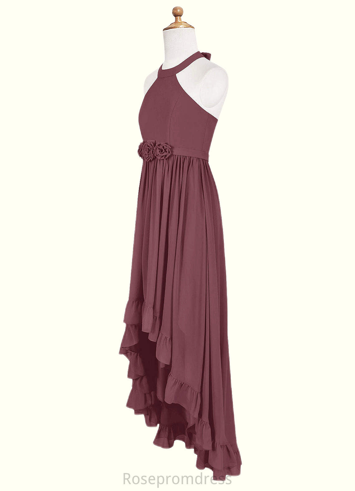 Phoenix A-Line Chiffon Asymmetrical Junior Bridesmaid Dress SRSP0019969