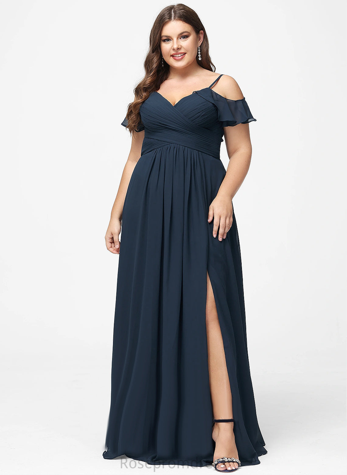 Fabric Floor-Length V-Neck Straps&Sleeves Silhouette A-line Neckline Length Eden A-Line/Princess Off The Shoulder Sleeveless Bridesmaid Dresses