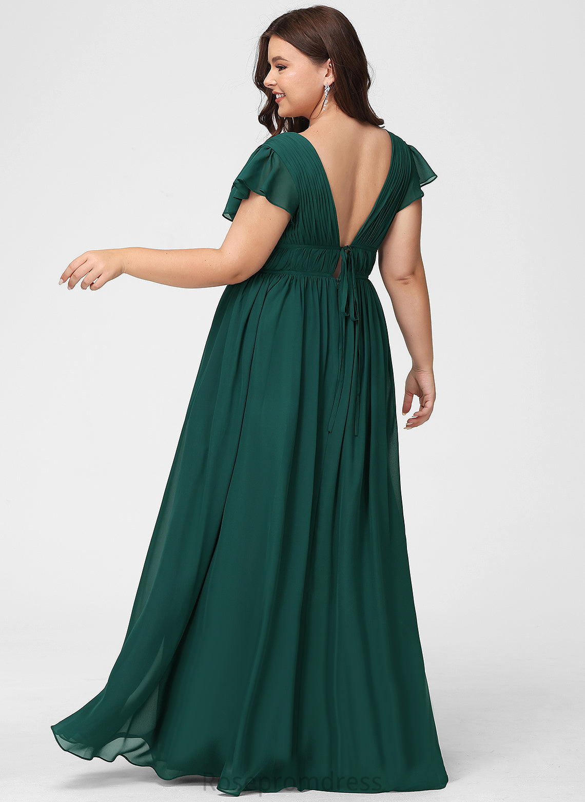 Silhouette A-line Length Straps&Sleeves V-Neck Neckline Floor-Length Fabric Finley A-Line/Princess Empire Waist Short Sleeves Bridesmaid Dresses