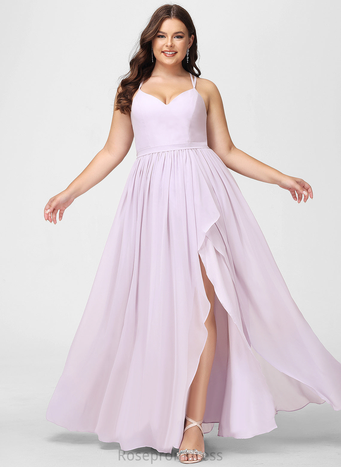 Asymmetrical Length A-line Fabric Neckline Silhouette Straps&Sleeves V-Neck Jacey Scoop Natural Waist A-Line/Princess Bridesmaid Dresses