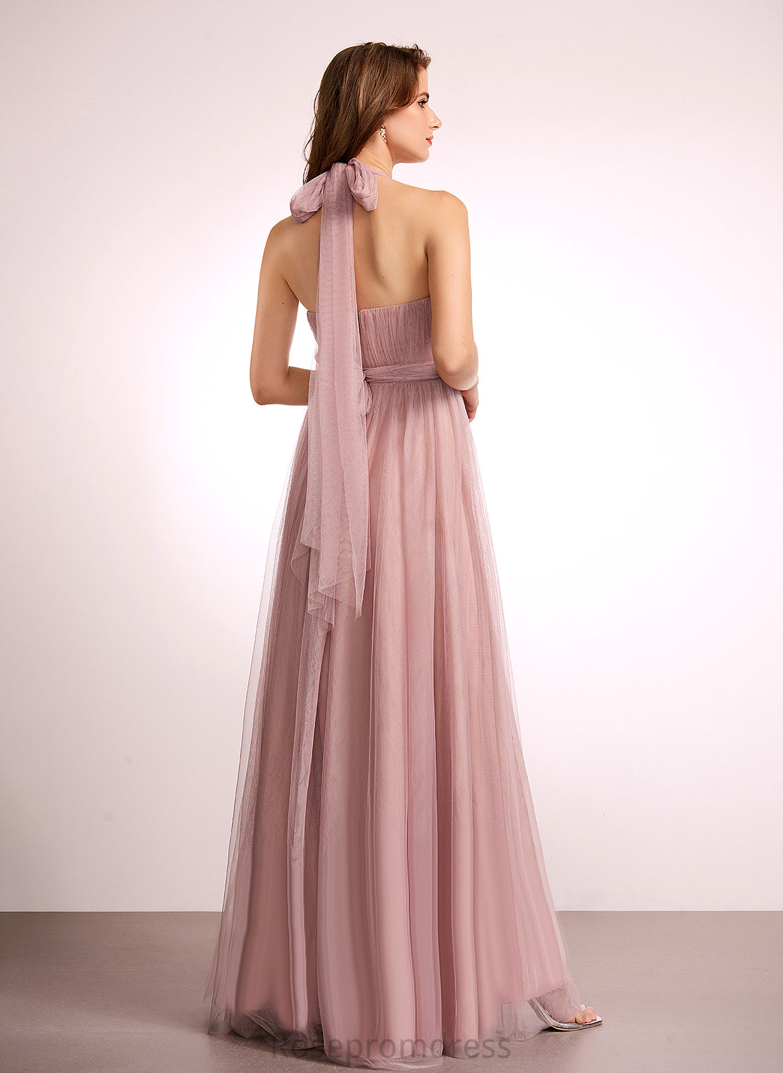 Tulle Fabric Neckline V-Neck OfftheShoulder Straps&Sleeves Length Floor-Length A-line OneShoulder Silhouette Terri Bridesmaid Dresses