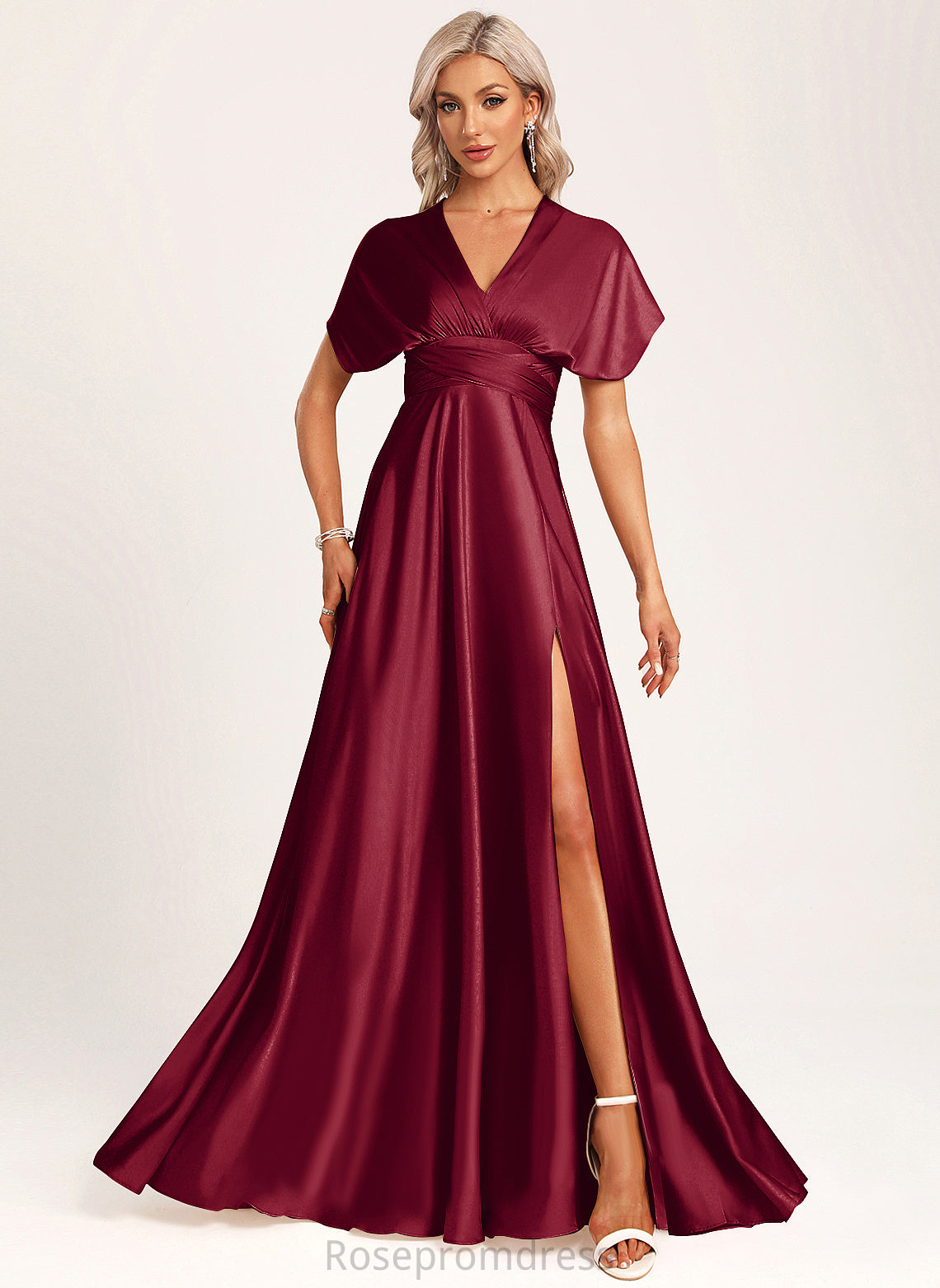 OneShoulder Sleeveless ShortSleeves V-Neck Length A-line Halter Silhouette Straps&Sleeves BackStyle Neckline Floor-Length Bridesmaid Dresses