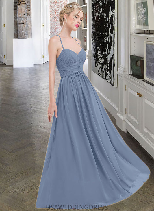 Phoebe A-line Sweetheart Floor-Length Chiffon Bridesmaid Dress With Ruffle DSP0013020