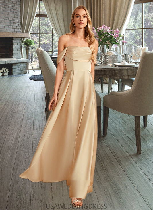 Karma A-Line Off-the-Shoulder Floor-Length Bridesmaid Dress With Split Front Pockets DSP0013095