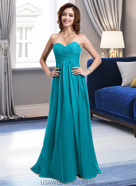 Ali Chiffon Floor-length Empire Bridesmaid Dress with Sweetheart Neckline DSP0013137