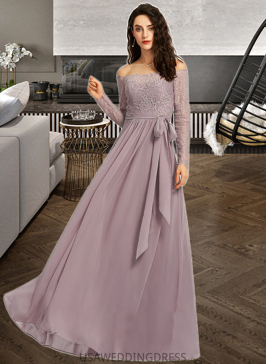 Jasmin A-Line Off-the-Shoulder Floor-Length Bridesmaid Dress DSP0013200