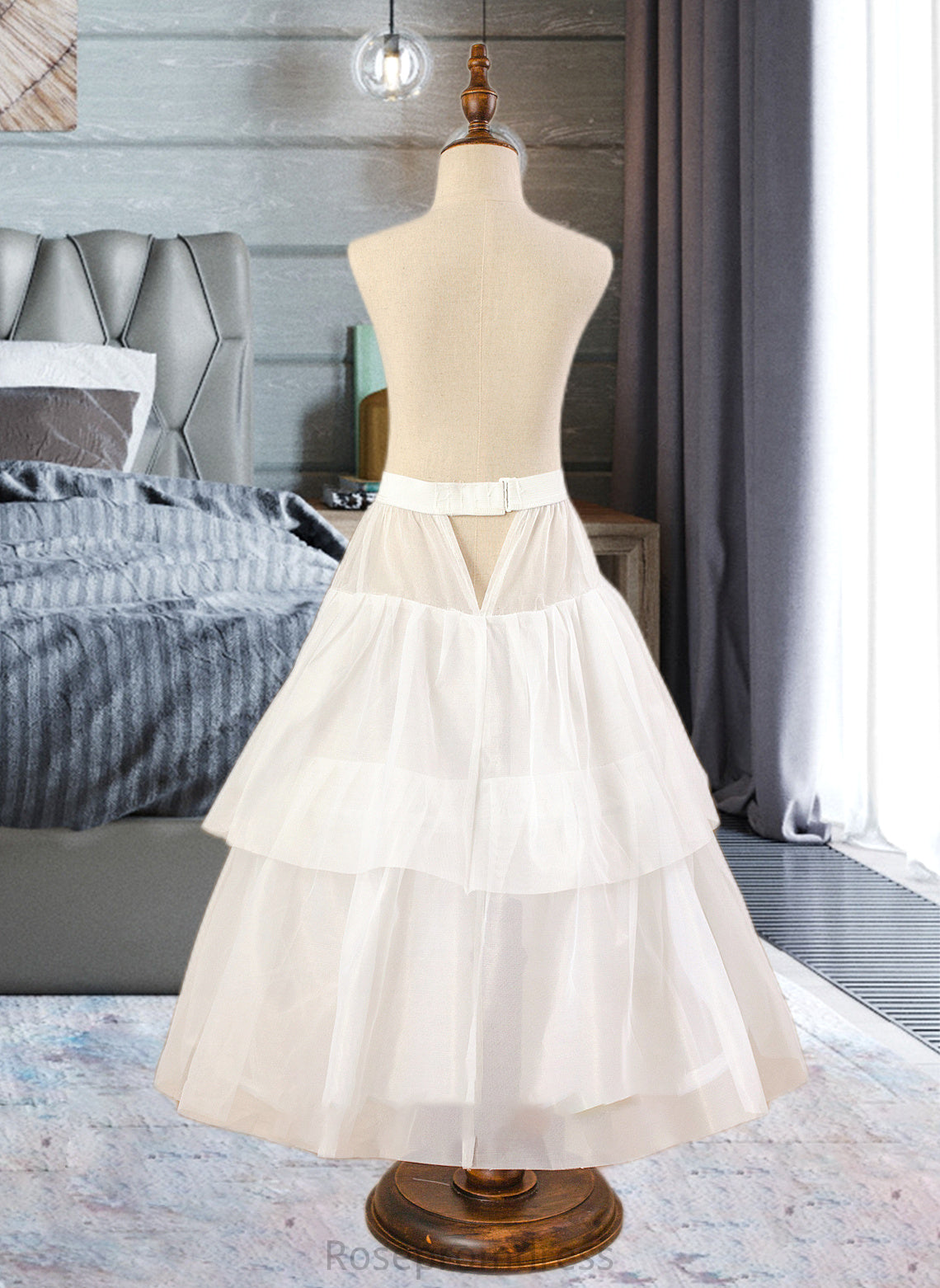 Shyla Ball-Gown/Princess Scoop Neck Floor-Length Tulle Junior Bridesmaid Dress With Sash Beading Bow(s) SRSP0013545