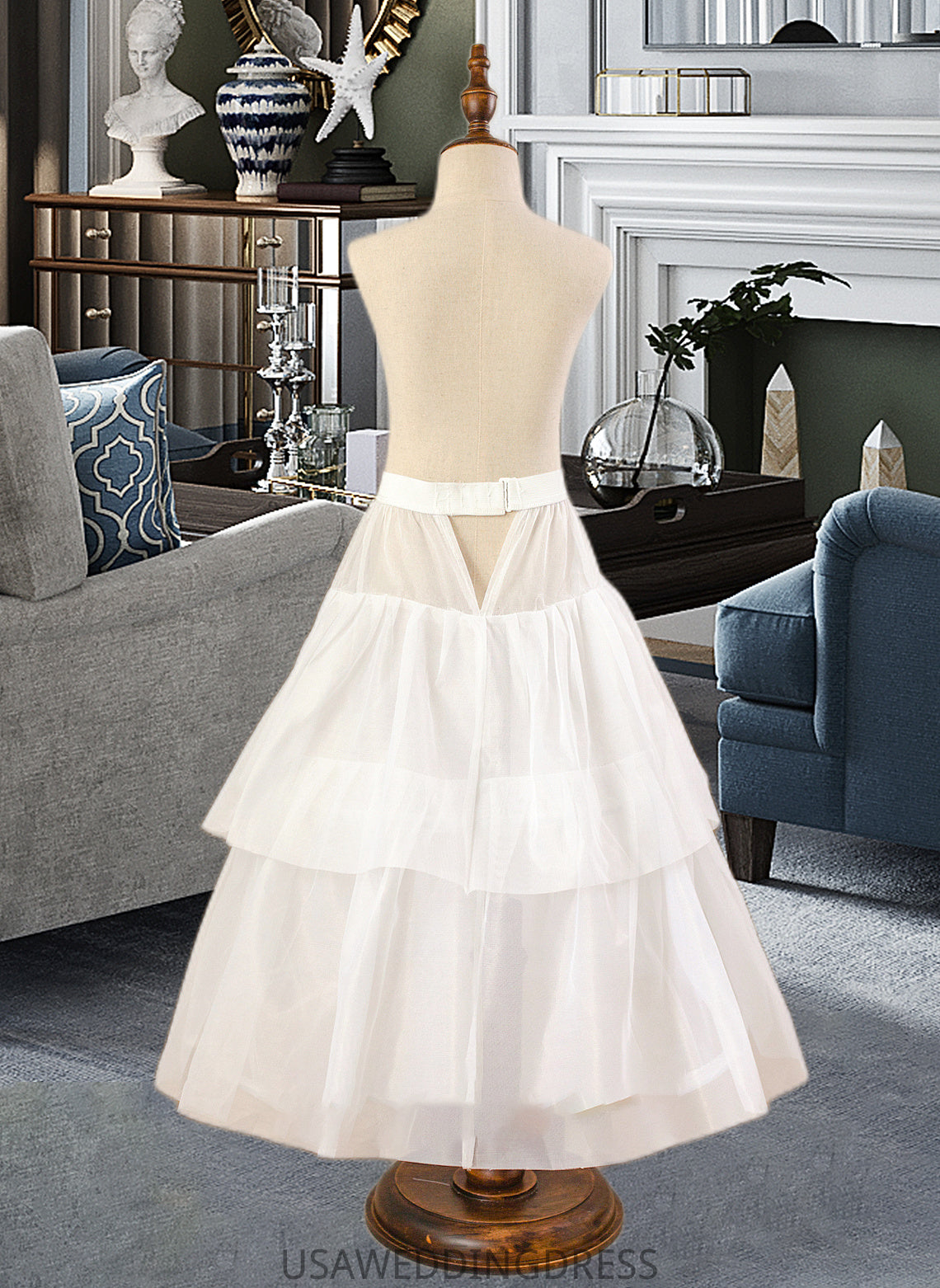 Vivienne Ball-Gown/Princess Scoop Neck Floor-Length Tulle Junior Bridesmaid Dress With Sash Beading Bow(s) DSP0013545