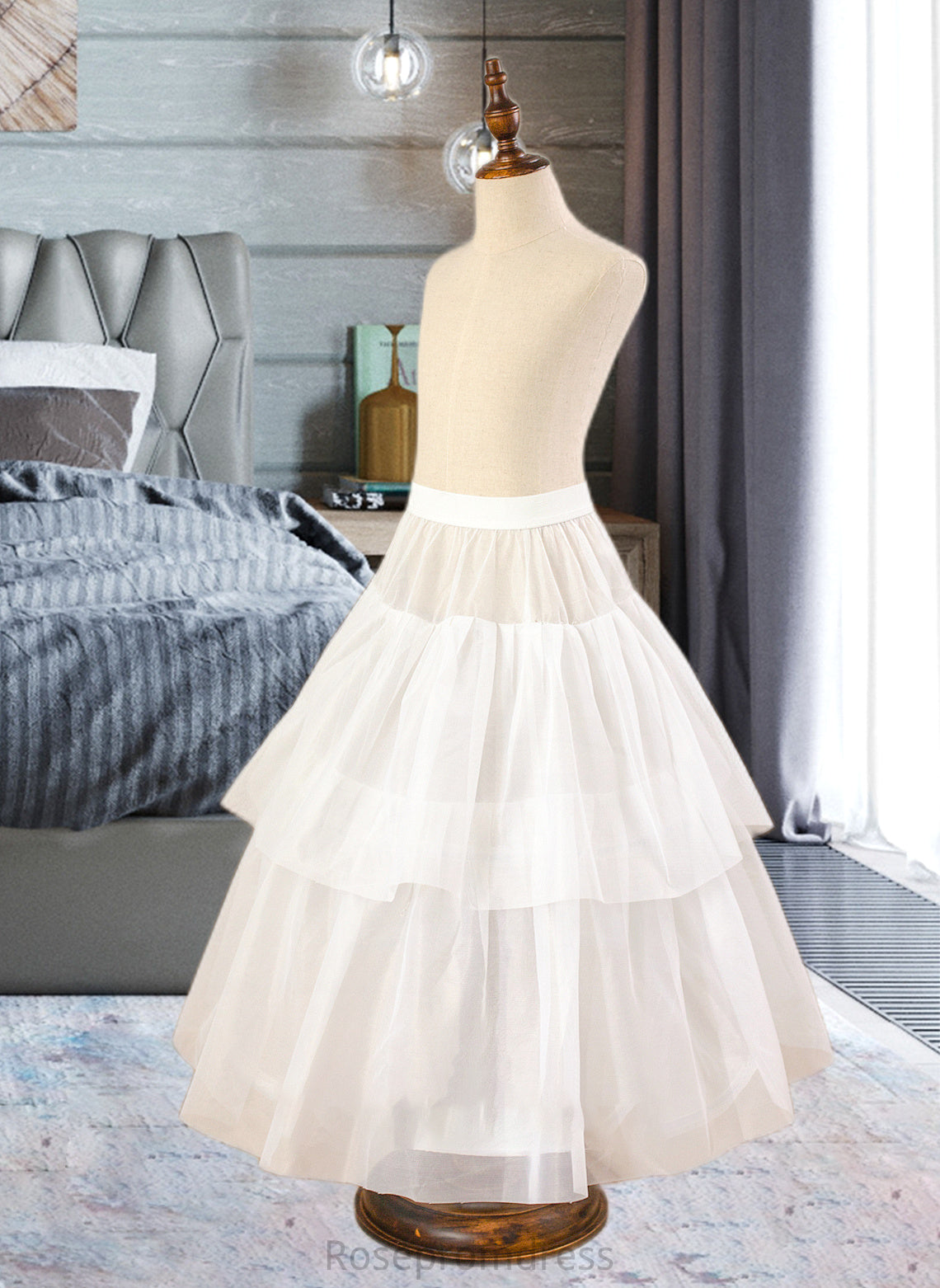 Shyla Ball-Gown/Princess Scoop Neck Floor-Length Tulle Junior Bridesmaid Dress With Sash Beading Bow(s) SRSP0013545